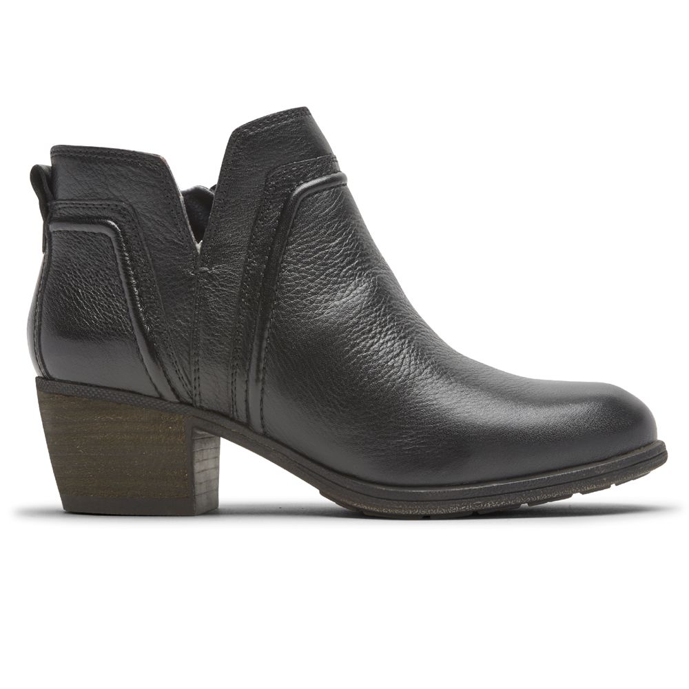 Rockport Canada Cobb Hill Anisa V-Cut - Womens Booties Black (KYS026137)